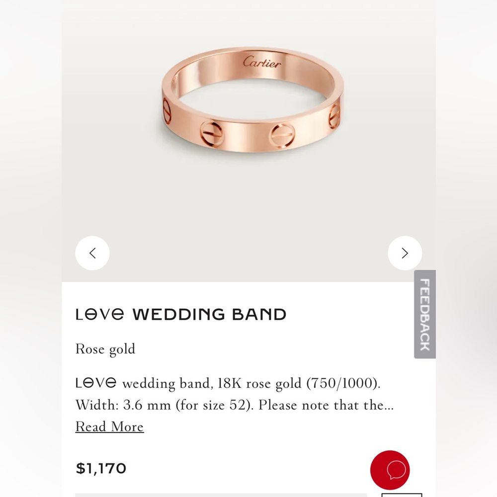 Cartier love ring wedding band